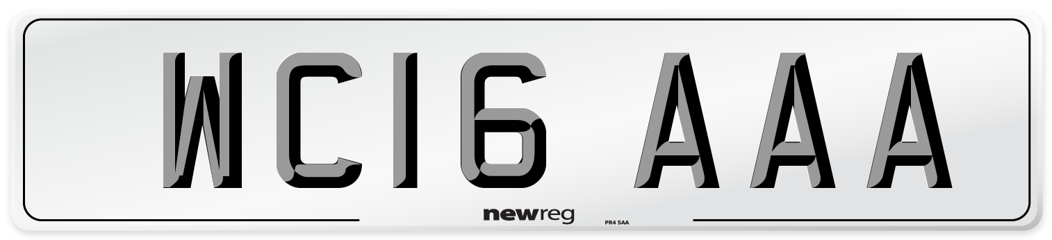 WC16 AAA Number Plate from New Reg
